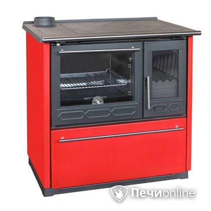 Отопительная печь Plamen 850 Glas красная труба слева в Сыктывкаре