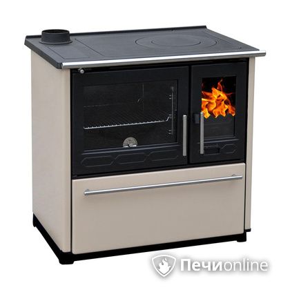 Отопительно-варочная печь Plamen 850 Glas крем труба слева в Сыктывкаре