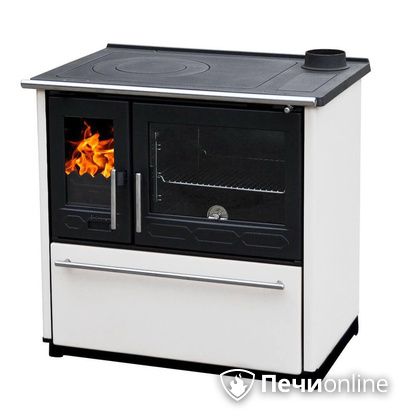 Отопительная печь Plamen 850 Glas белая труба справа в Сыктывкаре