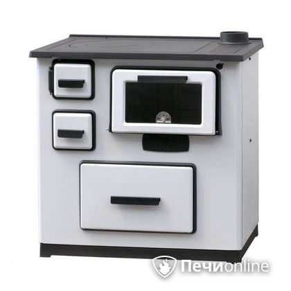 Отопительно-варочная печь Plamen Slavonac белая труба справа в Сыктывкаре