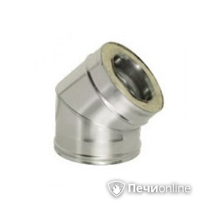 Дымоход Дымок Колено 45° с изоляцией 0,8 мм. OТFR45 200/280 в Сыктывкаре