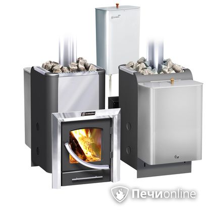 Дровяная банная печь Ермак Элит 20-ПС стекло нержавеющая сталь регулируемый тоннель в Сыктывкаре