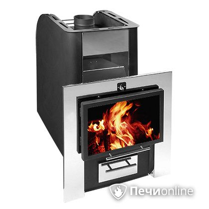 Дровяная банная печь Конвектика Ниагара Сетка 16 Плазма антрацит в Сыктывкаре