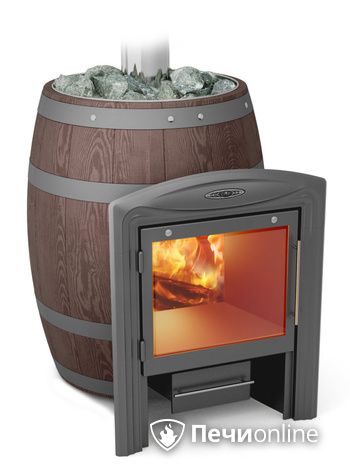 Дровяная банная печь TMF Вариата Inox Витра Баррель палисандр в Сыктывкаре