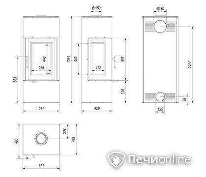 Печь-камин Kratki THOR/VIEW в Сыктывкаре