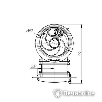 Дровяная печь-каменка Прометалл Атмосфера L комбинированная сетка-ламель Змеевик наборный в Сыктывкаре
