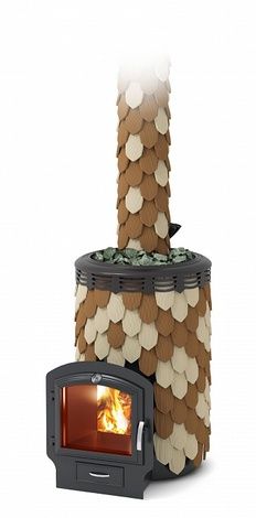 Дровяная банная печь TMF Альфа Панголина Inox ЧДБСЭ ЗК шамот- терракота в Сыктывкаре