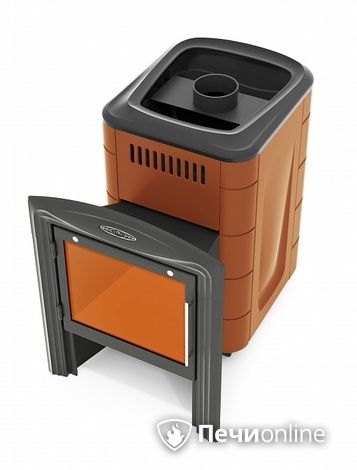 Дровяная банная печь TMF Компакт 2017 Inox Витра терракота в Сыктывкаре