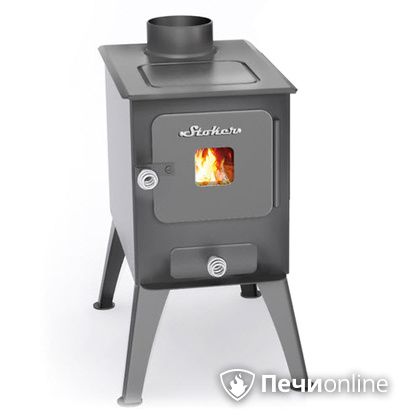 Печь-буржуйка Ермак садовая со стальной плитой со стеклом в Сыктывкаре