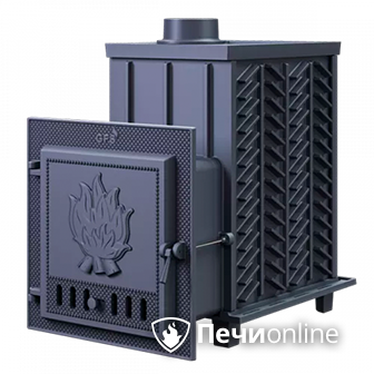 Дровяная банная печь Гефест ЗК-30 чугунная дверца закрытая каменка в Сыктывкаре