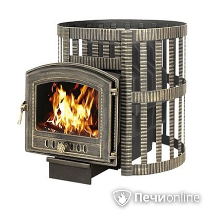 Дровяная банная печь Везувий Легенда Ковка 22 (224) чугун в Сыктывкаре