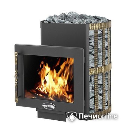 Дровяная банная печь Везувий Скиф Ковка 16 Панорама в Сыктывкаре