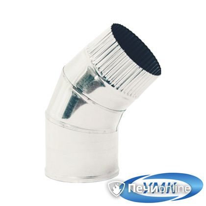 Дымоход УМК Отвод 135° D100 1.0мм нержавейка в Сыктывкаре