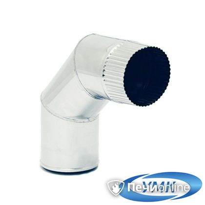 Дымоход УМК Отвод 90° D100 1.0мм нержавейка в Сыктывкаре