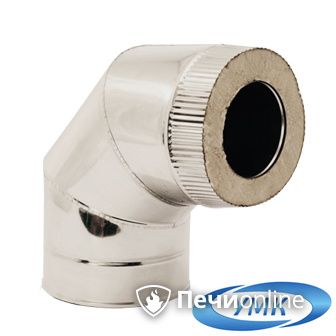 Дымоход УМК Сэндвич-отвод 90° D130х200 Н+Оц 0.5мм 0.5мм по воде в Сыктывкаре