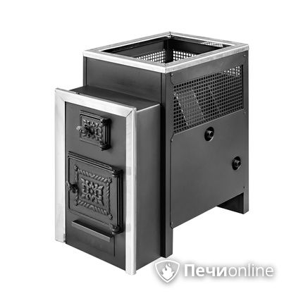 Дровяная банная печь Радуга ПБ-22 с теплообменником 6 мм прочистная дверца усиленная каменка в Сыктывкаре