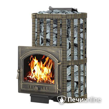 Дровяная банная печь Везувий Ураган Ковка 16 (205) с закрытой каменкой чугун в Сыктывкаре