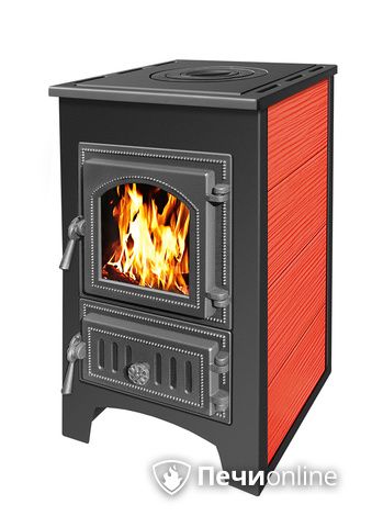 Печь-камин Везувий ПК-01 (270) с плитой 9 кВт красный в Сыктывкаре