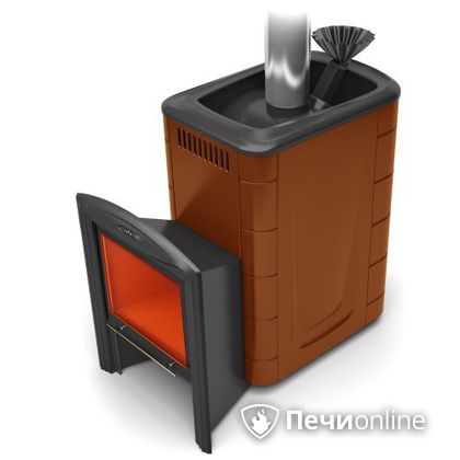 Дровяная банная печь TMF Гейзер 2014 Carbon Витра терракота в Сыктывкаре