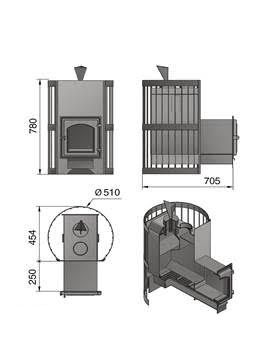 Дровяная банная печь Везувий Скиф Стандарт (ДТ-4С) с парогенератором в Сыктывкаре