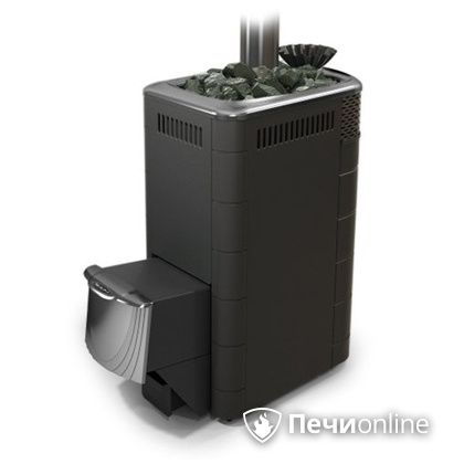 Дровяная банная печь TMF Гейзер XXL 2017 Inox дверь из нержавейки закрытая каменка антрацит в Сыктывкаре