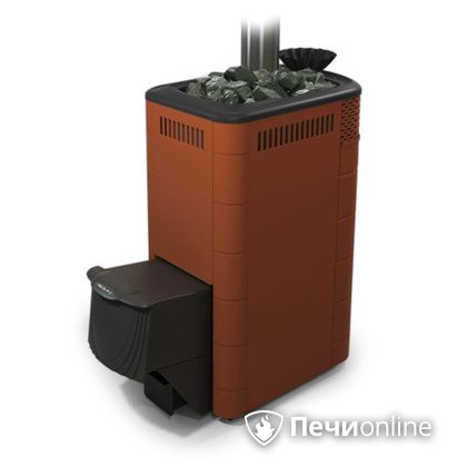 Дровяная банная печь TMF Гейзер XXL 2017 Inox дверь антрацит закрытая каменка терракота в Сыктывкаре