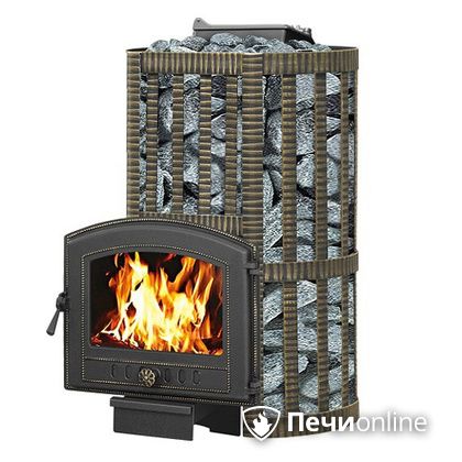 Дровяные печи-каменки Везувий Ураган Ковка 22 (224) с закрытой каменкой чугун в Сыктывкаре