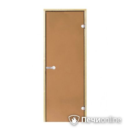 Дверь для бани Harvia Стеклянная дверь для сауны 7/19 коробка сосна бронза  D71901М в Сыктывкаре